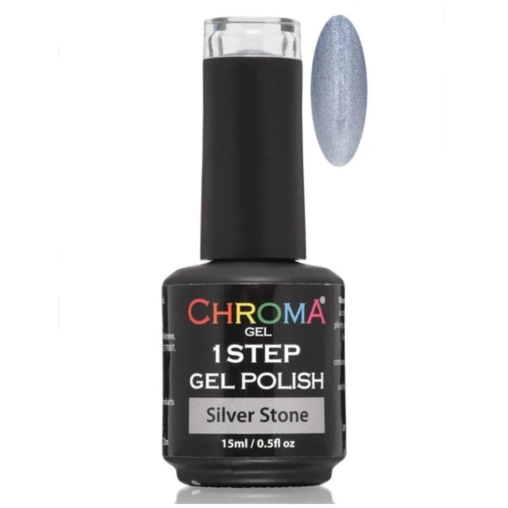 Chroma Gel One Step Gel Nail Polish - Silver Stone 3 Chroma Gel One Step Gel Nail Polish - Silver Stone