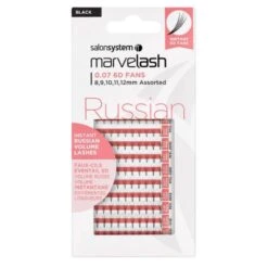 Salon System Marvelash 0.07 6D Fan Lashes Russian Volume Black - Assorted Length