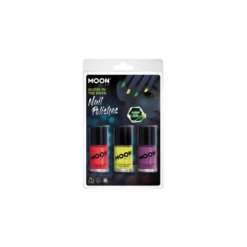 Smiffy's Moon Glow Glow In The Dark Nail Polish - Set Of 3